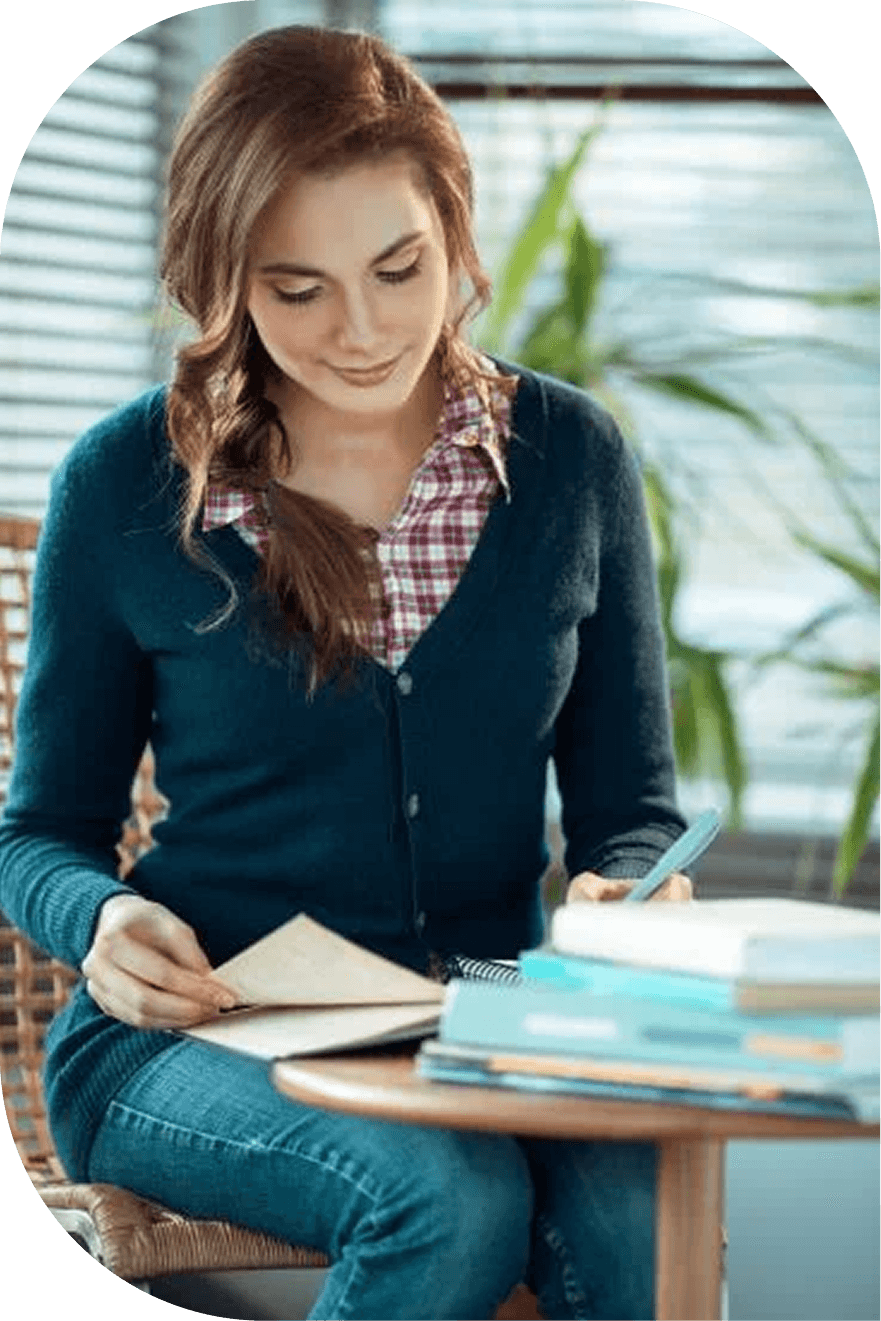 Student studying